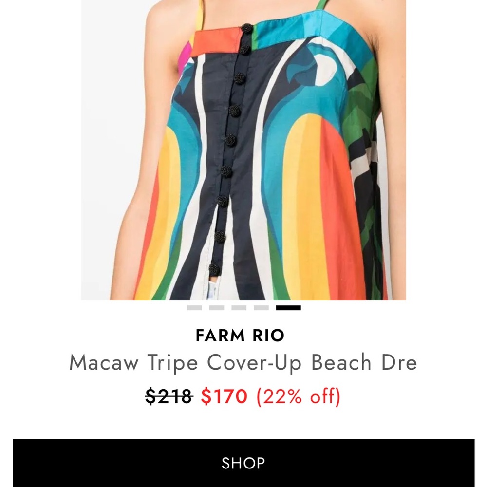 FARM Rio Macaw Tripe Multicolor Cascade Maxi Coverup (2023) - Picture 5 of 7